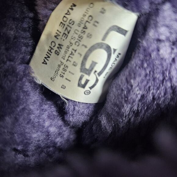 UGG CLASSIC TALL PURPLE VIOLET SUEDE SHEEPSKIN WOMEN'S BOOTS SIZE 8 - Picture 7 of 8